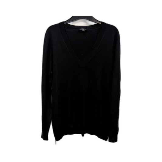 Cue Womens Black Pullover Knit Top with Acrylic Wool Blend Size L