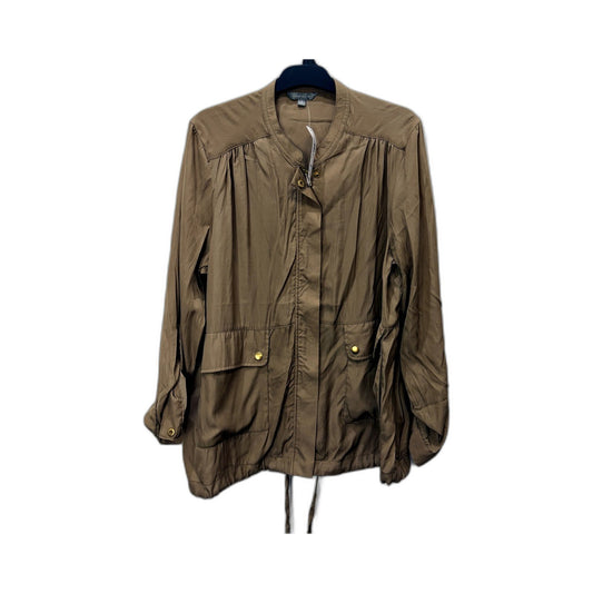 Suzannegrae Womens Lightweight Snap Button Casual Jacket in Camel Size L NEW
