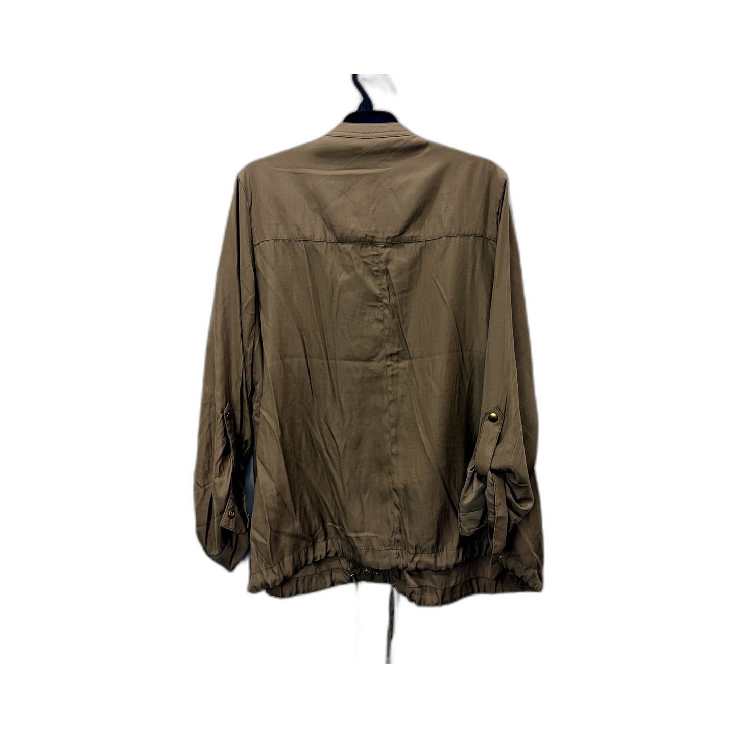Suzannegrae Womens Lightweight Snap Button Casual Jacket in Camel Size L NEW