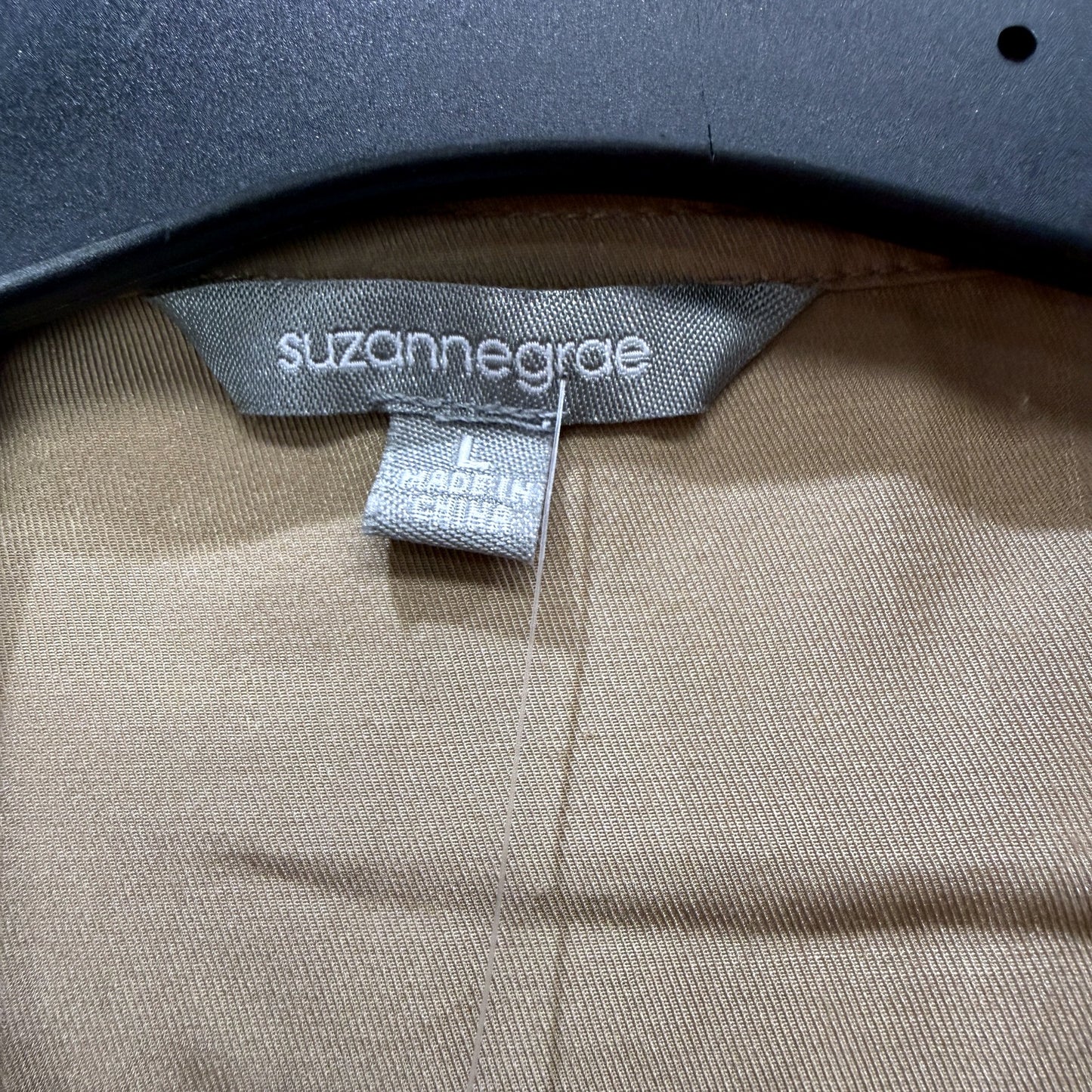 Suzannegrae Womens Lightweight Snap Button Casual Jacket in Camel Size L NEW