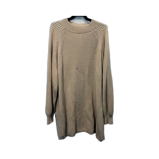 Rusty Womens Pullover Sweater Casual Crew Neck Beige Knit Cotton Size 12