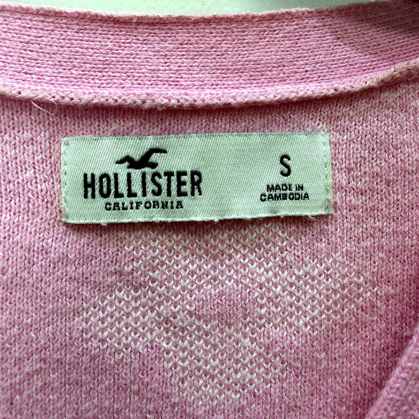 Hollister Womens Floral Print Cardigan Pink Cotton Button Up Long Sleeve Size S