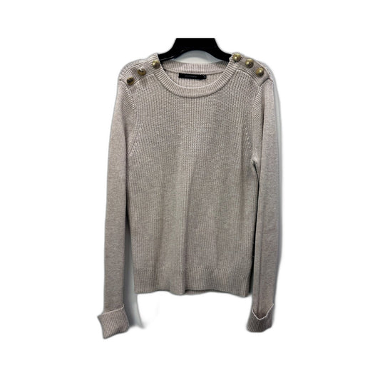 Portmans Womens Beige Knit Pullover Sweater with Button Detail, Size S
