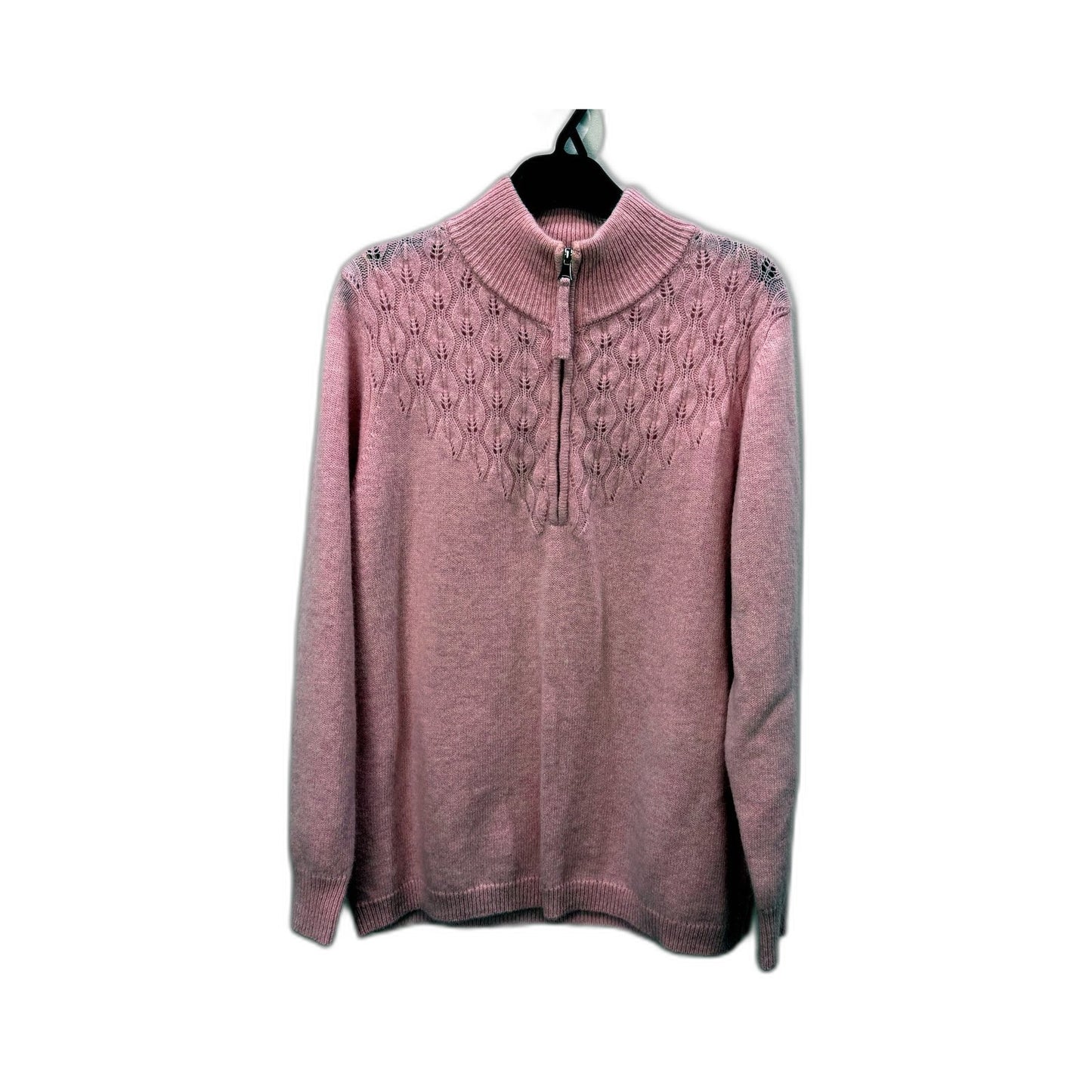 Fellahamilton Womens Pink Pullover Sweater Soft Lambswool Turtleneck Size M