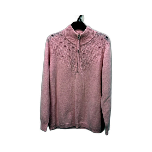 Fellahamilton Womens Pink Pullover Sweater Soft Lambswool Turtleneck Size M