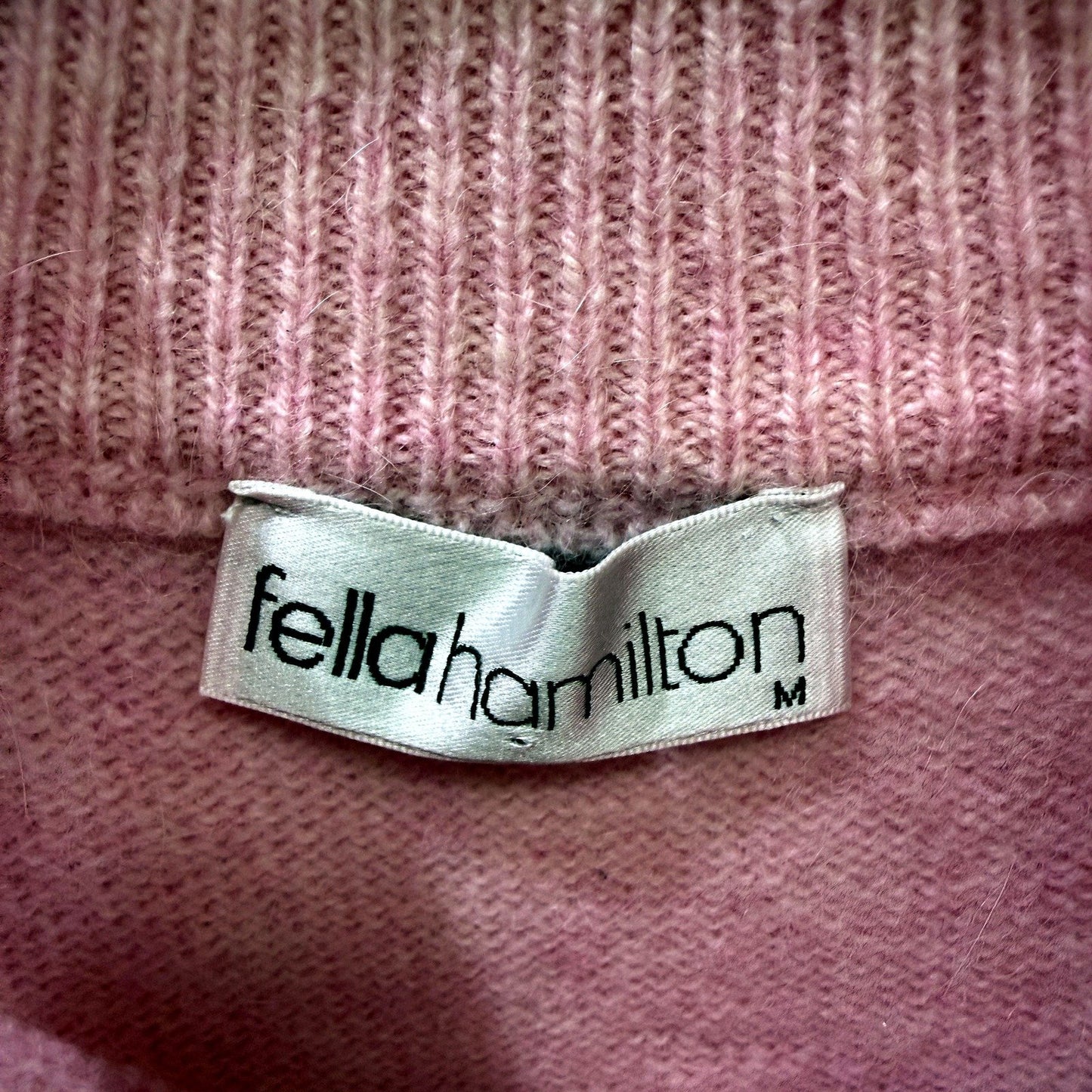 Fellahamilton Womens Pink Pullover Sweater Soft Lambswool Turtleneck Size M