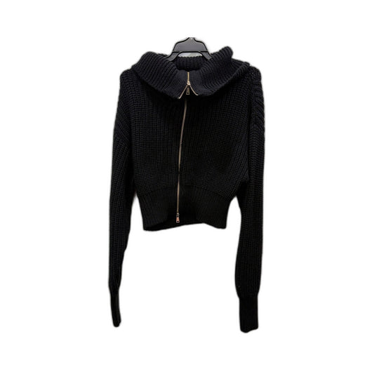 Subtitled Womens Cropped Pullover Sweater in Black, Size S
