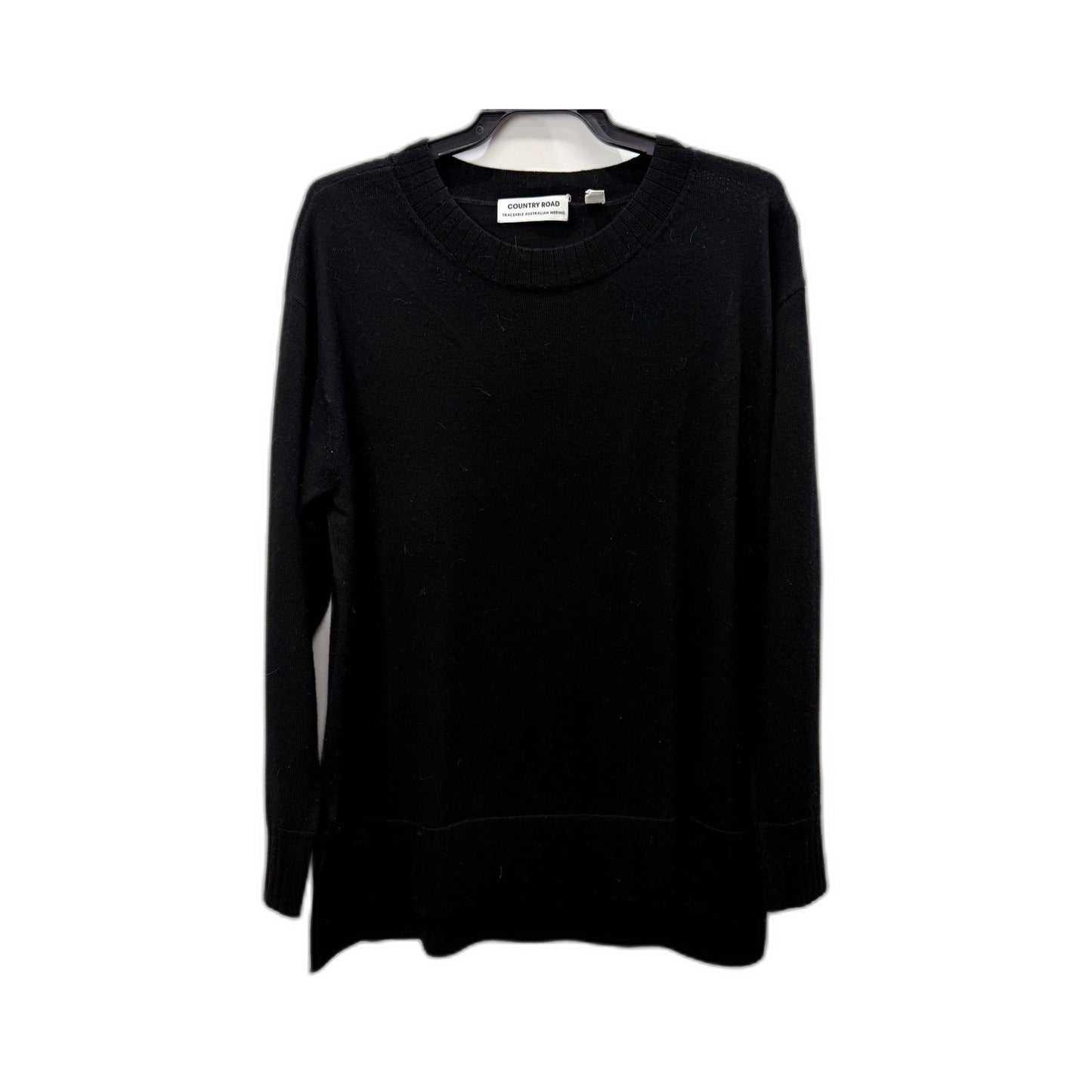 Country Road Womens Black Pullover Sweater Cozy Knit Jumper Size M