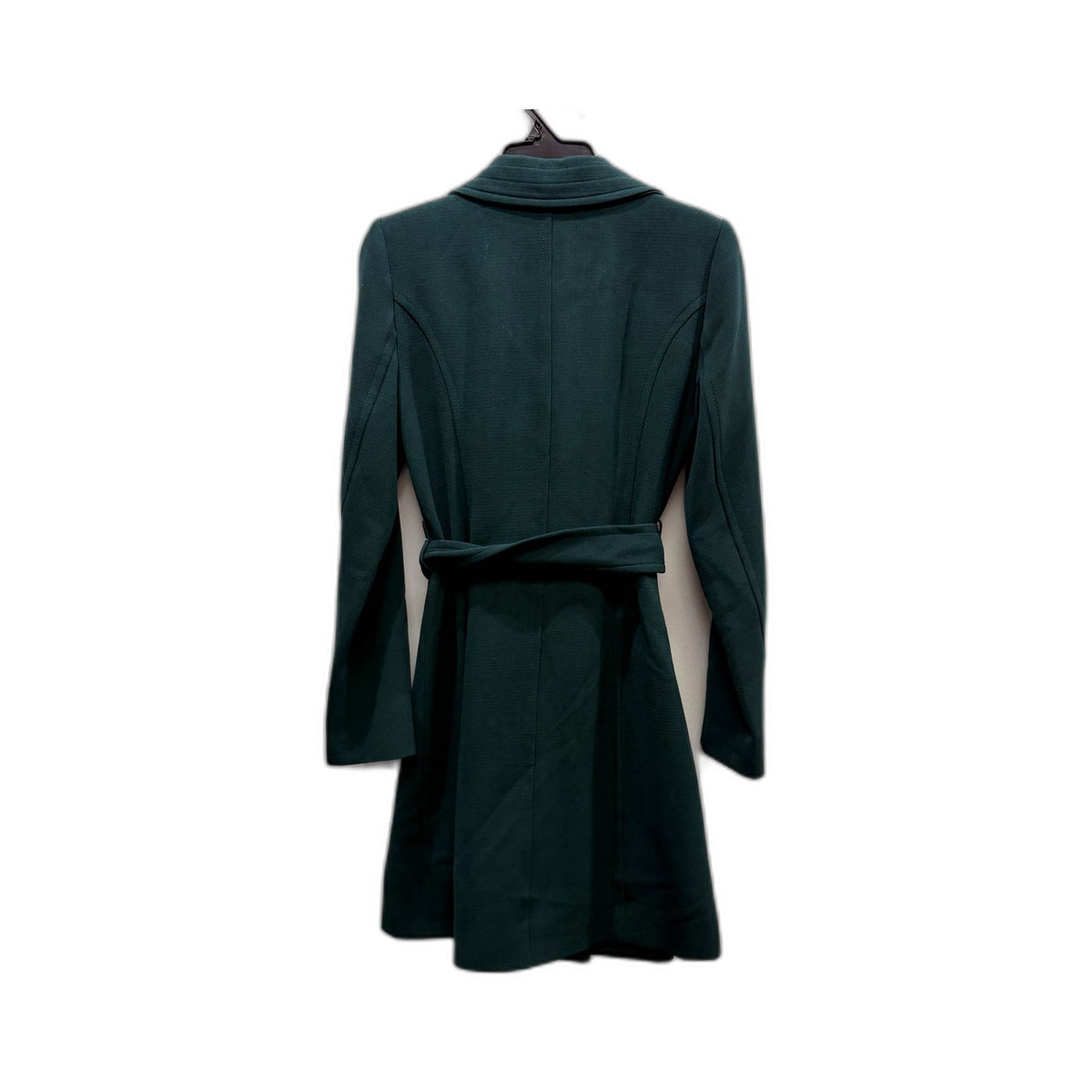 Portmans Womens Ponderosa Pine Coat Belted Shawl Collar Dark Green Size 10 NEW