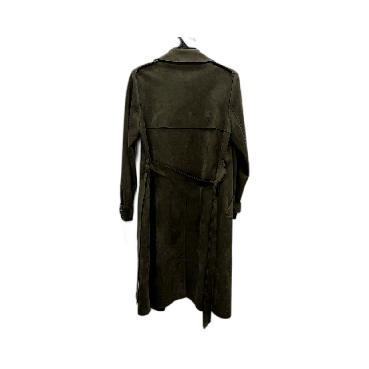 Decjuba Womens Olive Green Suede Trench Coat for Size 10