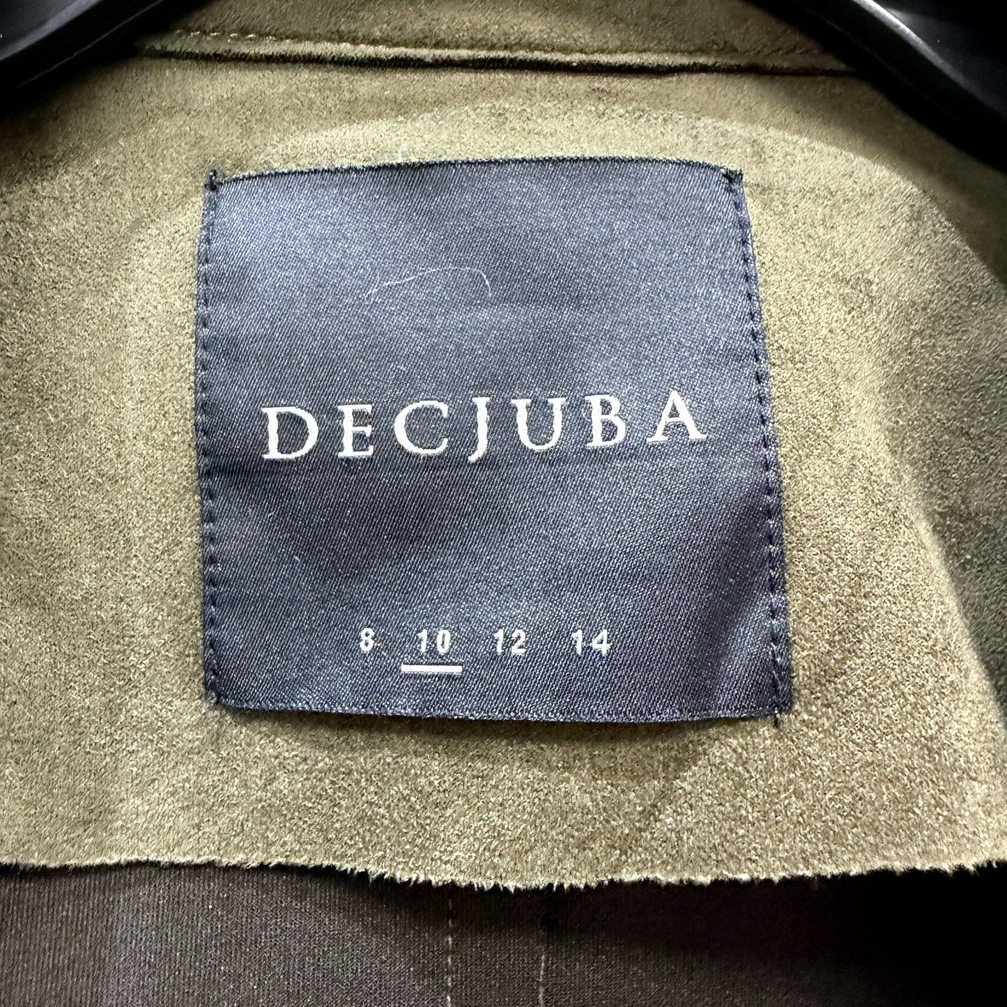 Decjuba Womens Olive Green Suede Trench Coat for Size 10