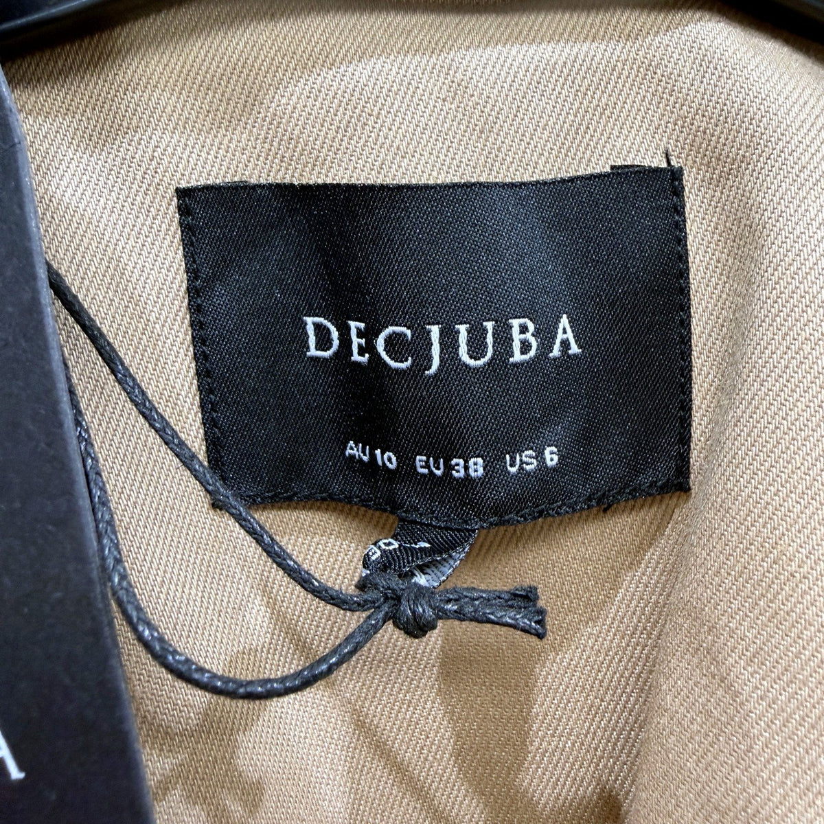 Decjuba Womens Trench Coat Lightweight Casual Outerwear Tahini Size 10 NEW