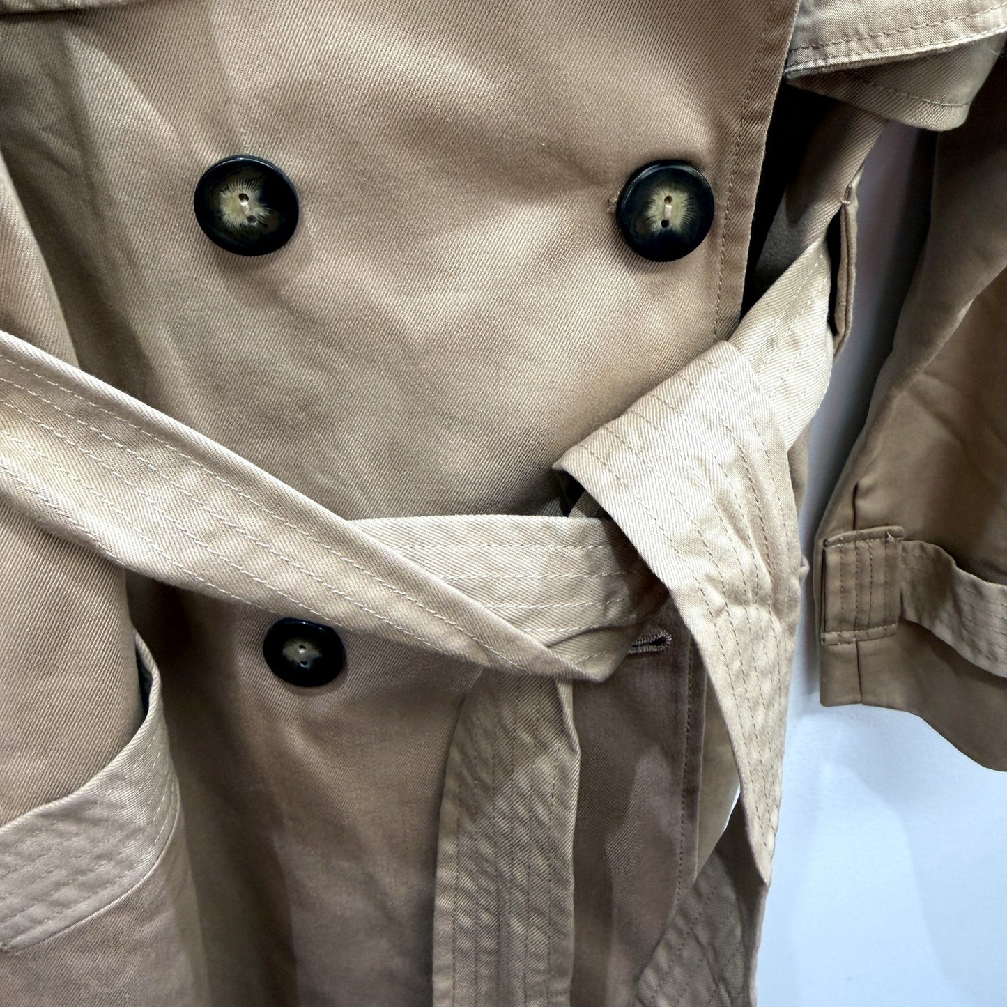 Decjuba Womens Trench Coat Lightweight Casual Outerwear Tahini Size 10 NEW