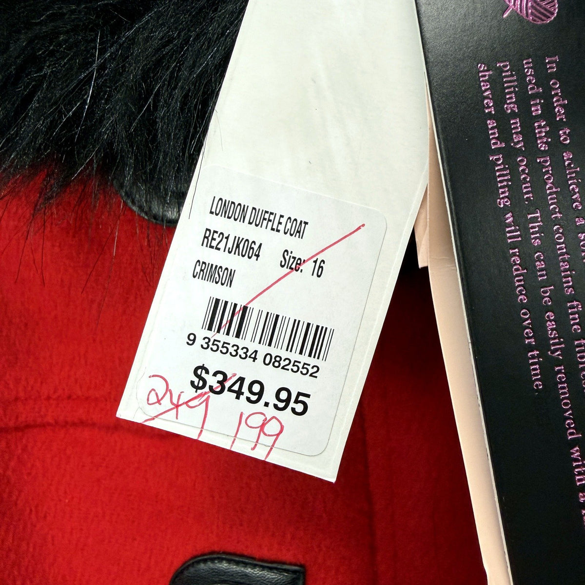Review Womens Crimson London Duffle Coat Size 16 NEW