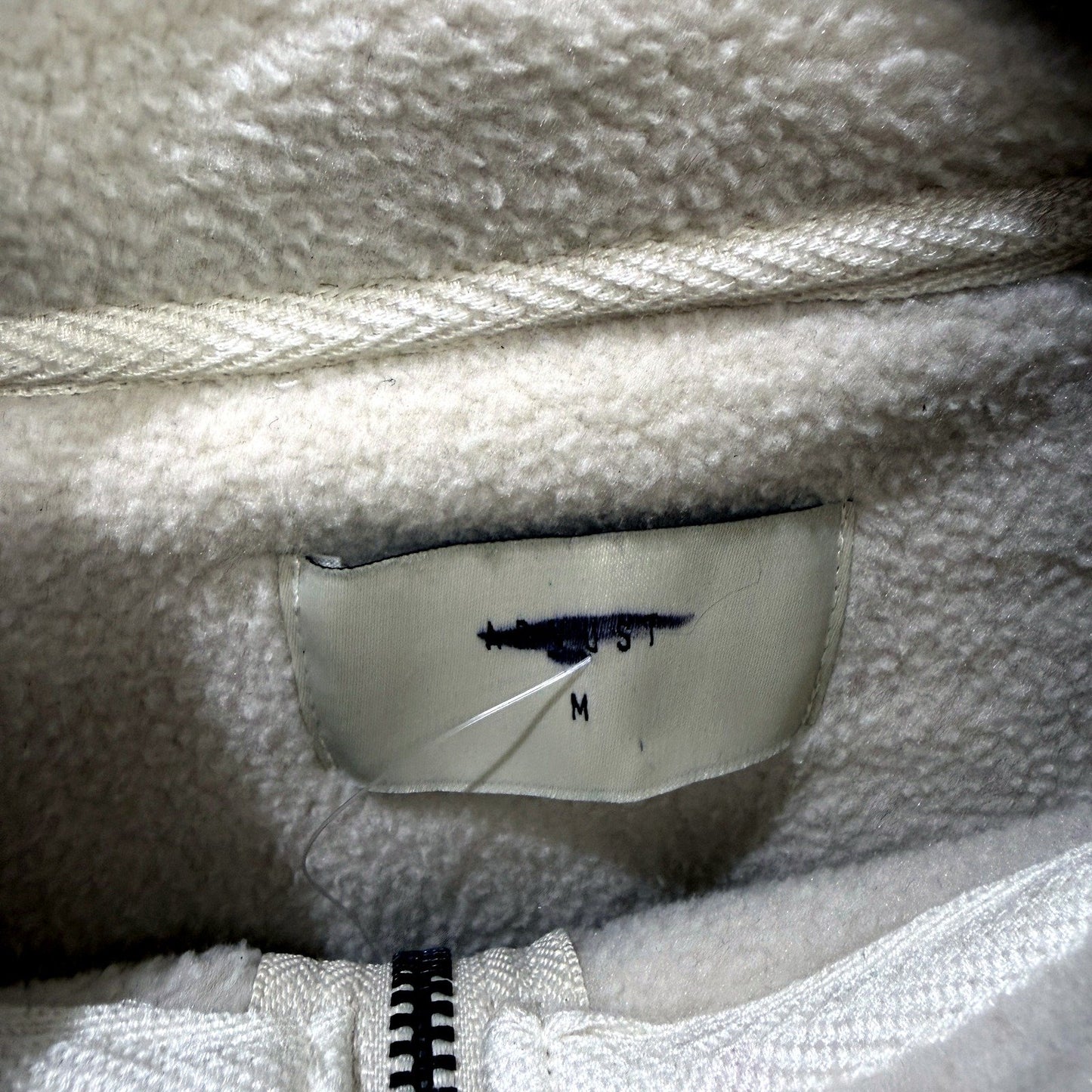 Arvust Mens Beige Quarter Zip Fleece Jumper with Warm Lining, Size M NEW