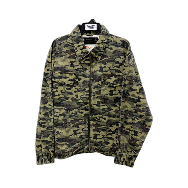 Abrand Mens Green Camouflage Military Fatigue Jacket, Medium Size NEW