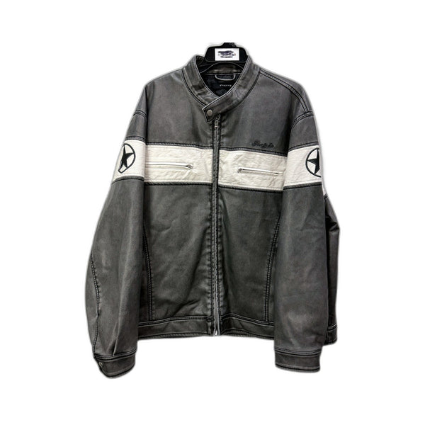Insight Mens Gray Motorcycle Bomber Jacket Casual Outerwear XXL NEW