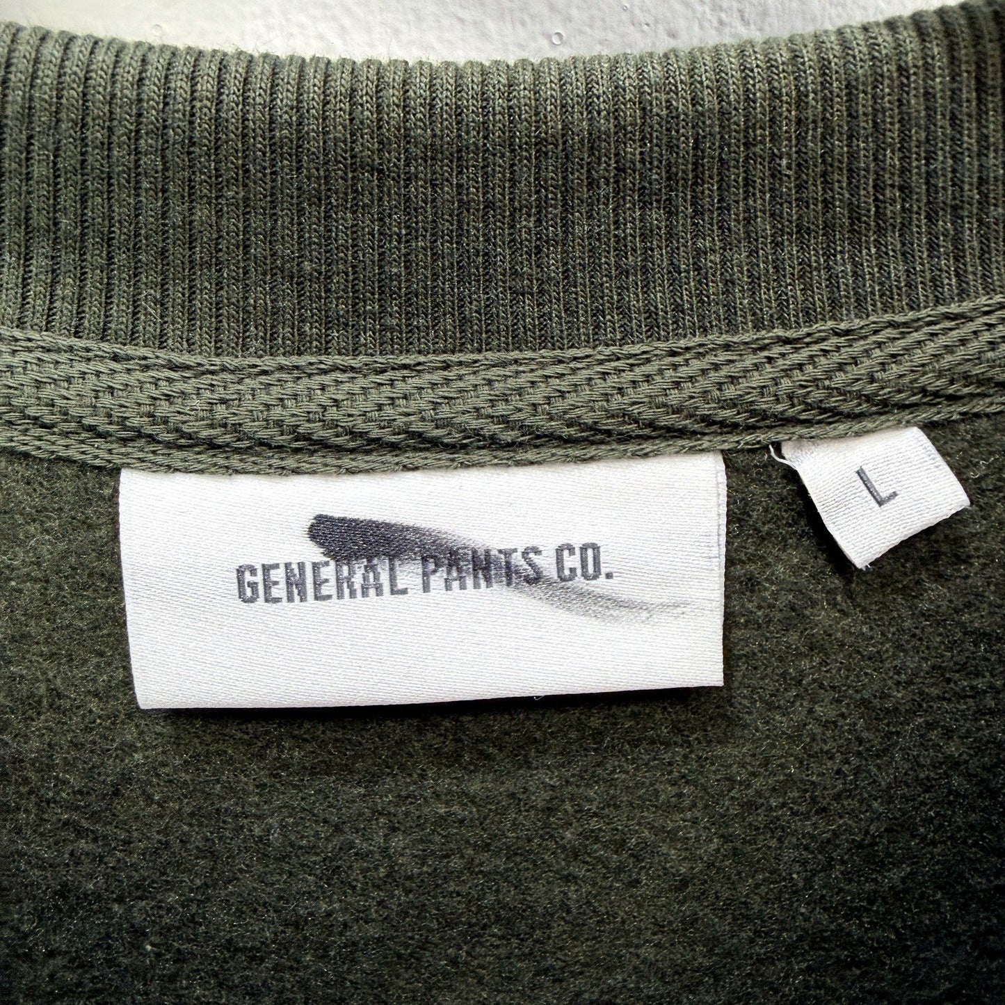 General Pants Co. Mens Olive Green Pullover Sweatshirt in Large Size NEW