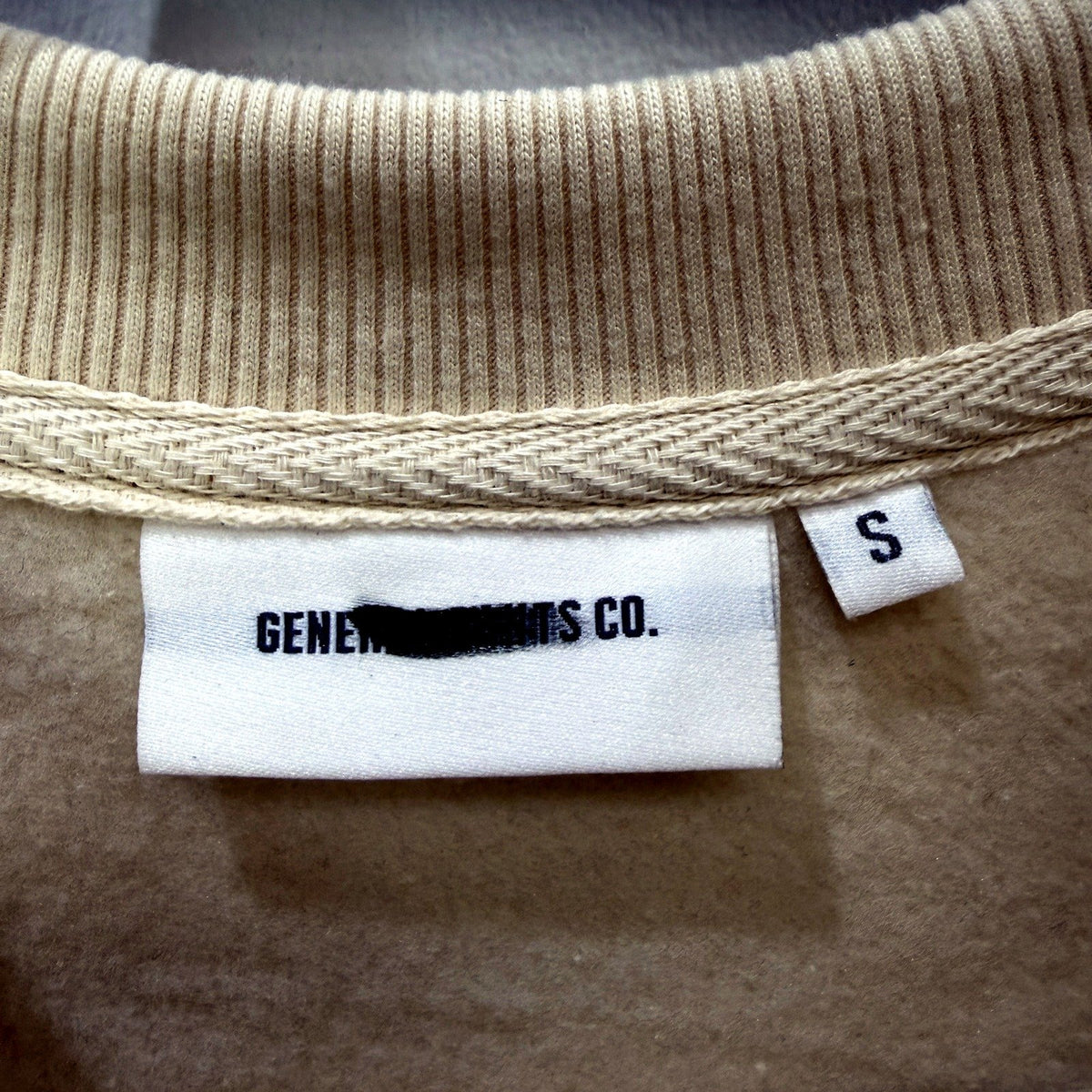 General Pants Co. Mens Beige Pullover Sweatshirt in Small Size
