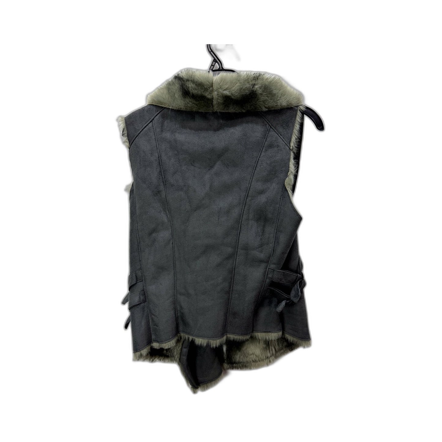Fate Womens Faux Fur Vest - Soft, Warm Acrylic Green Small