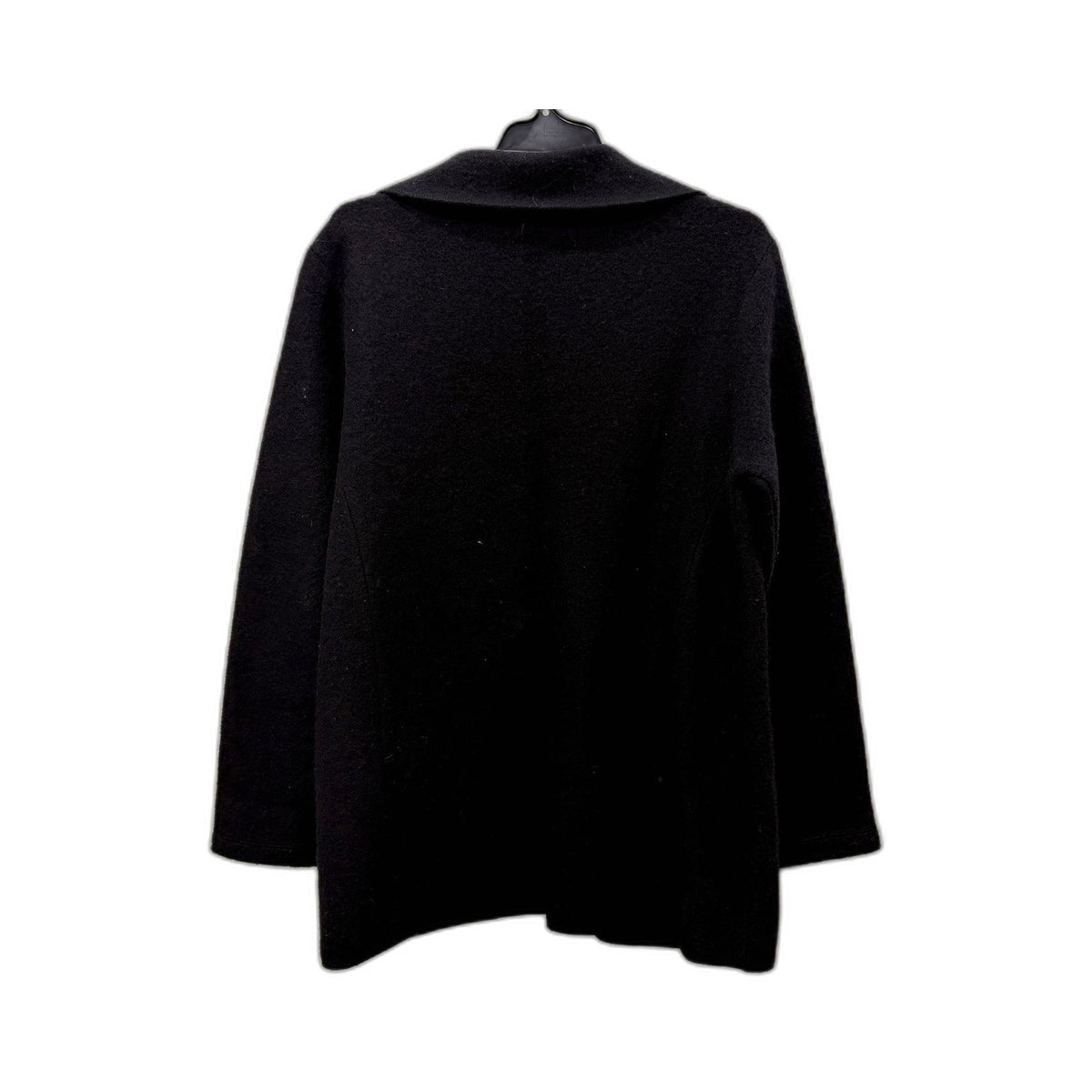 Marco Polo Mens Premium Black Wool Coat for Winter Outerwear in Small