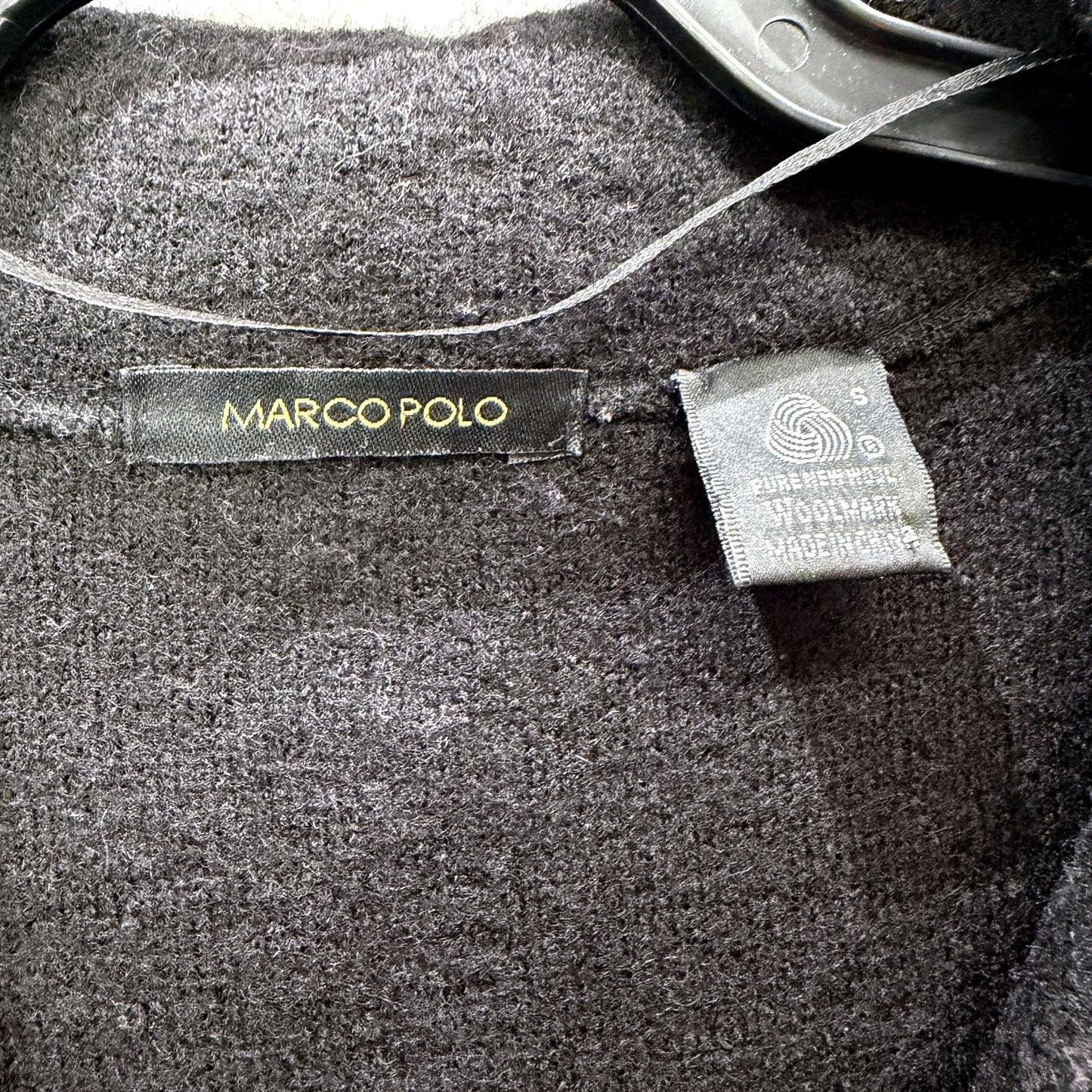Marco Polo Mens Premium Black Wool Coat for Winter Outerwear in Small
