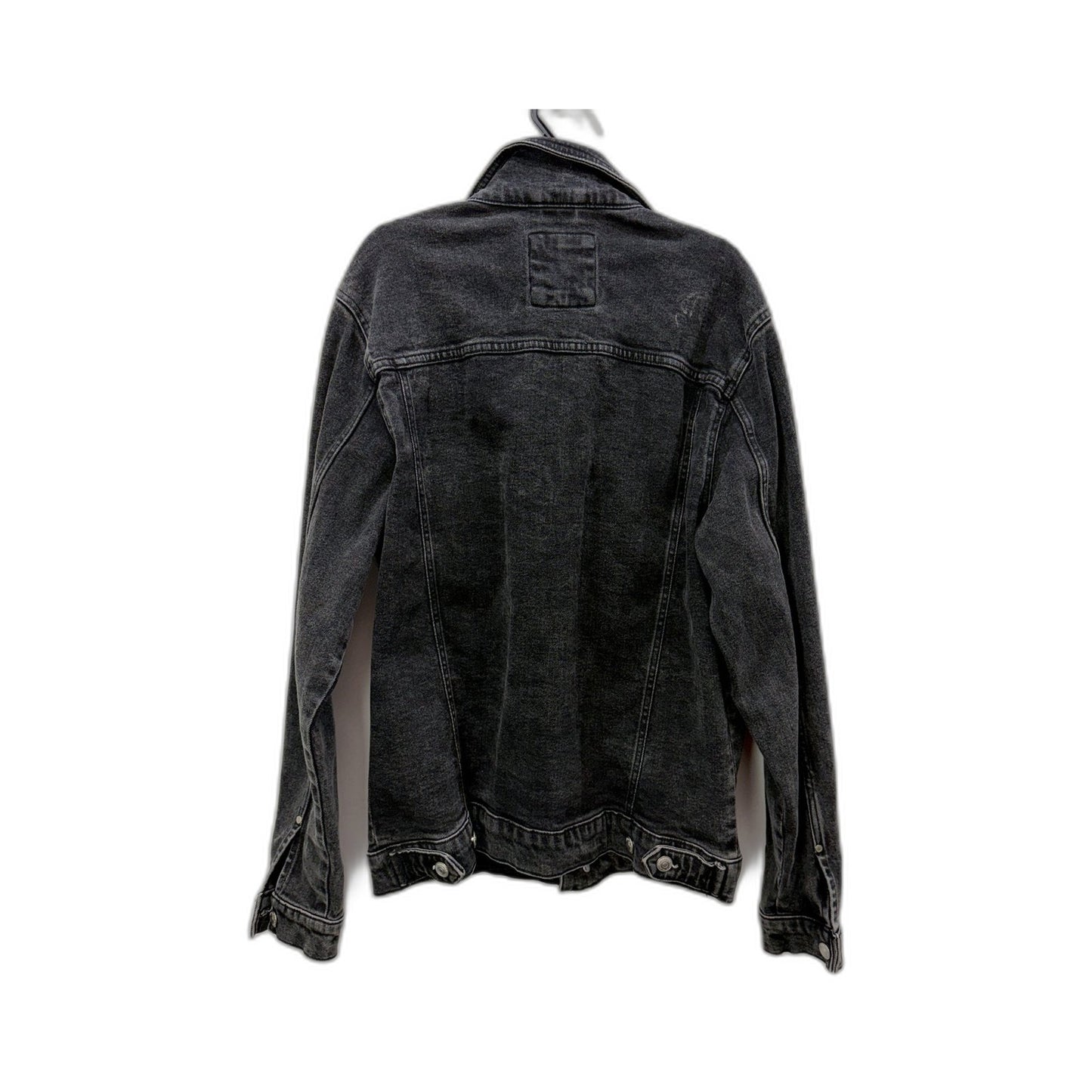 Zara Womens Distressed Black Denim Jacket - Casual Wear Size Large