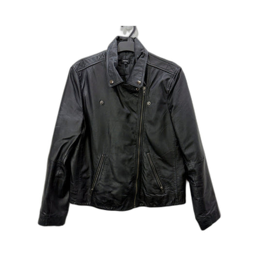Piper Womens Black Leather Jacket by - Casual Outerwear Size Large
