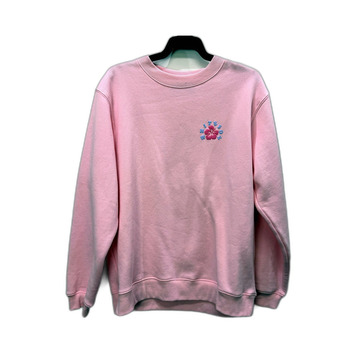White Fox Womens Hibiscus Graphic Pullover Sweatshirt in Pink, XS/S