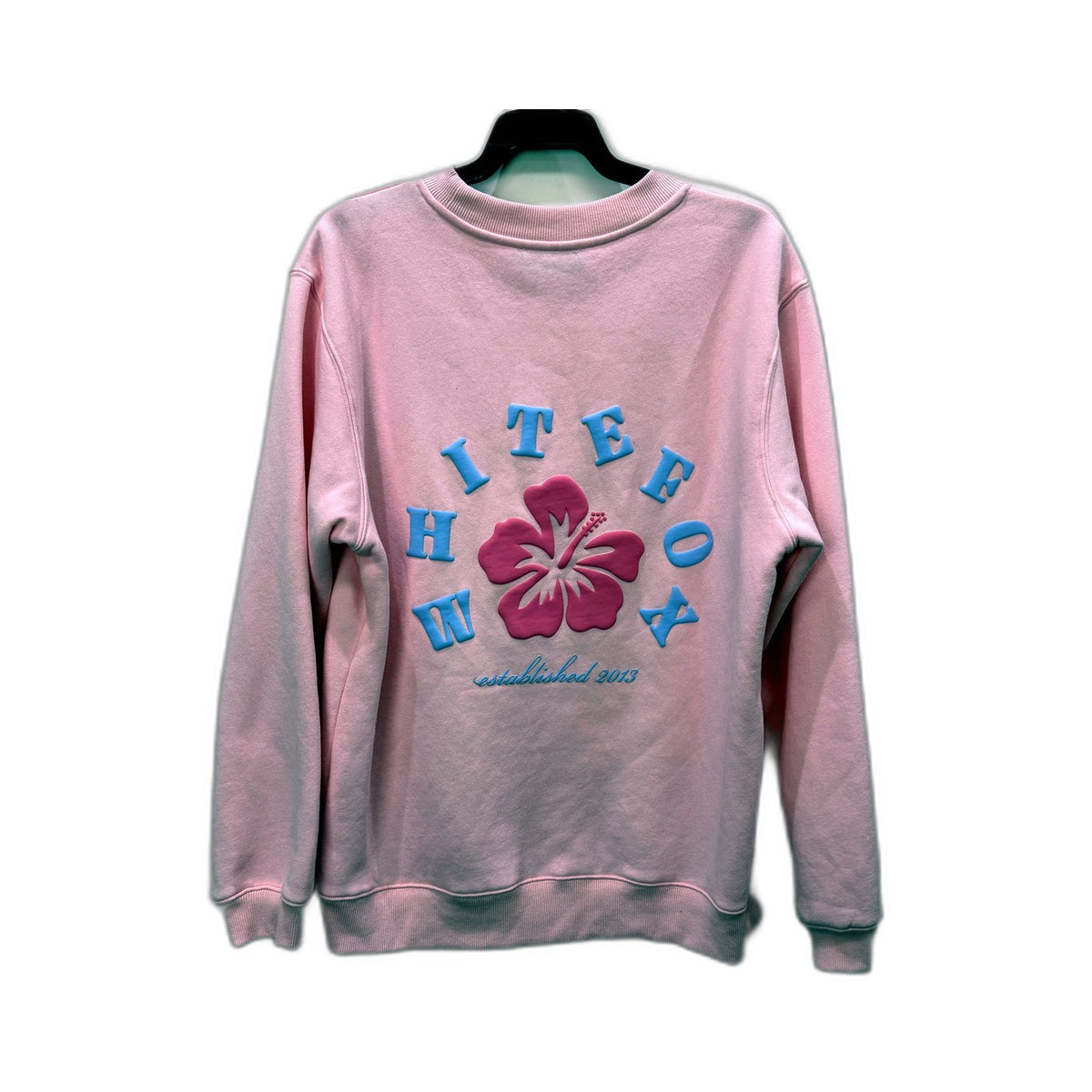 White Fox Womens Hibiscus Graphic Pullover Sweatshirt in Pink, XS/S