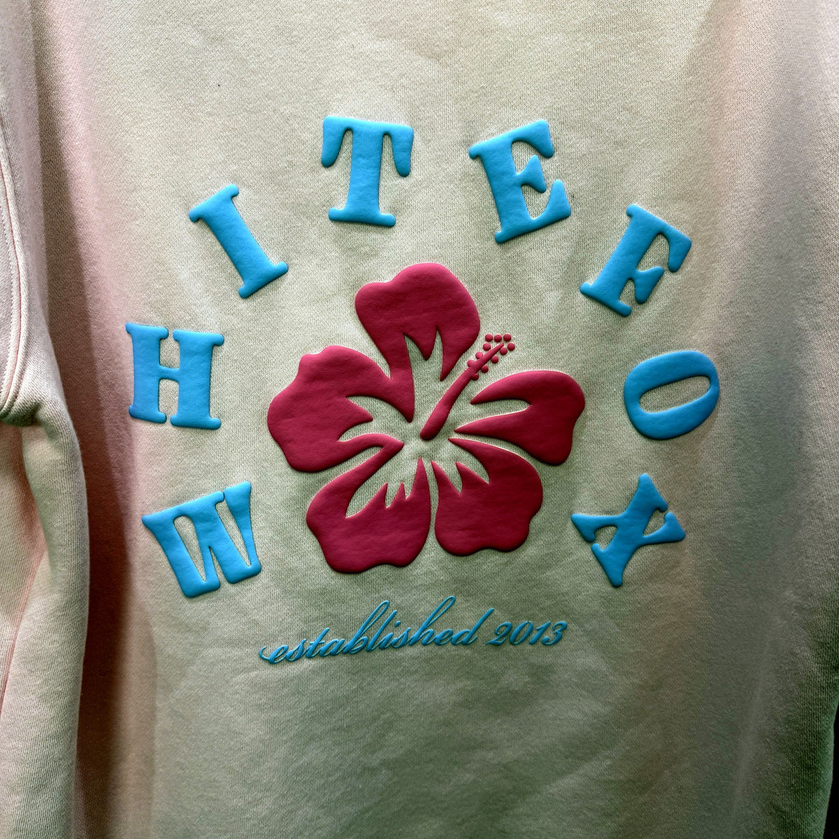 White Fox Womens Hibiscus Graphic Pullover Sweatshirt in Pink, XS/S