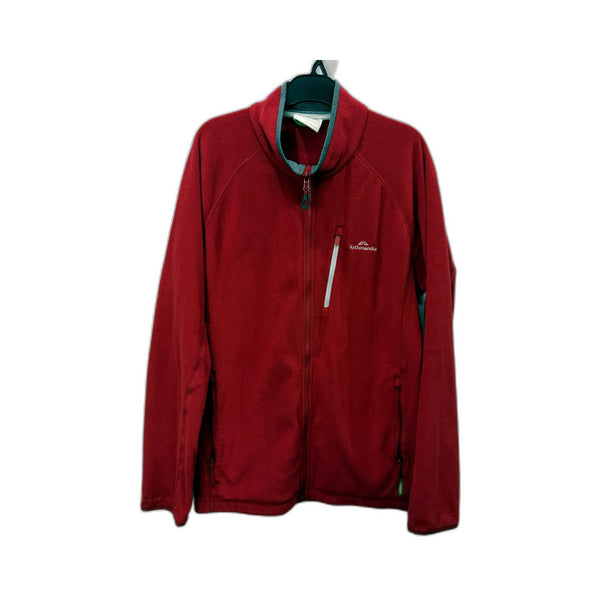 Kathmandu Womens Zip-Up Fleece Jacket for Warm Outdoor Hiking, Red Size L