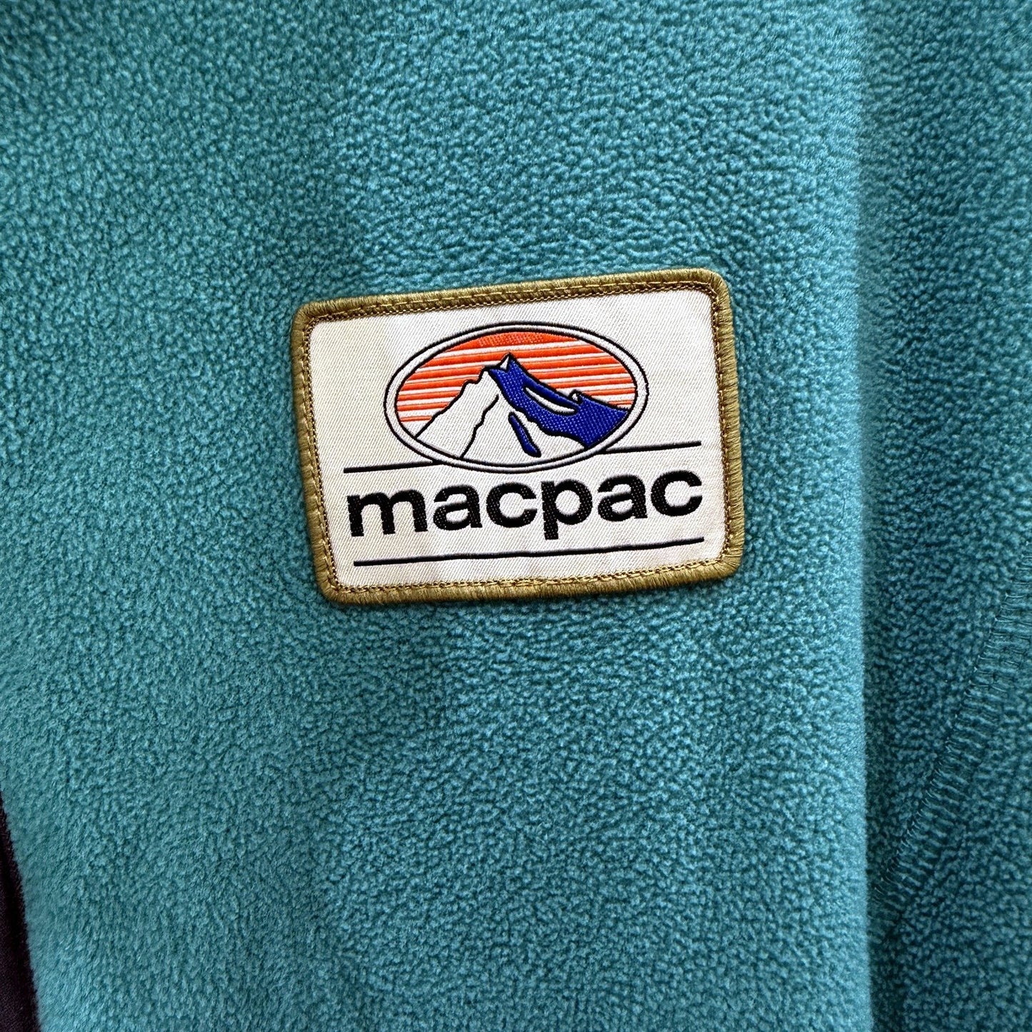 Macpac Mens Quarter Zip Fleece Sweatshirt Teal Recycled Polyester Size L