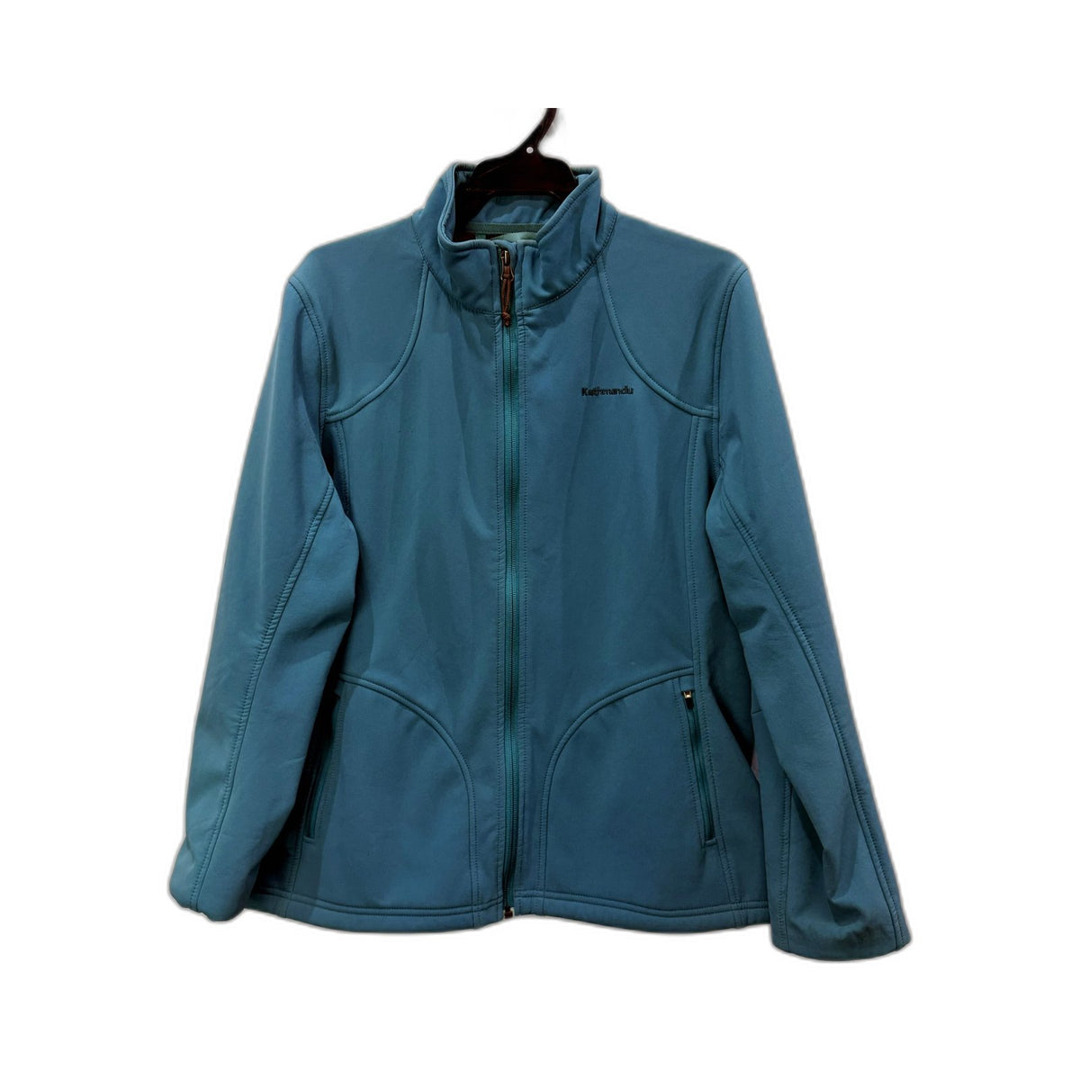 Kathmandu Womens Softshell Jacket with Fleece Lining, Teal Blue, Size 16