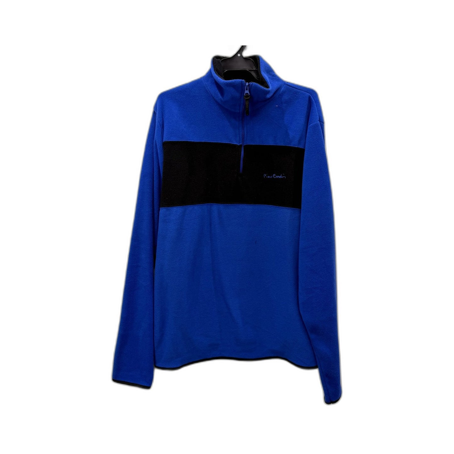 Pierre Cardin Mens Quarter Zip Fleece Sweatshirt Blue Polyester Size XL