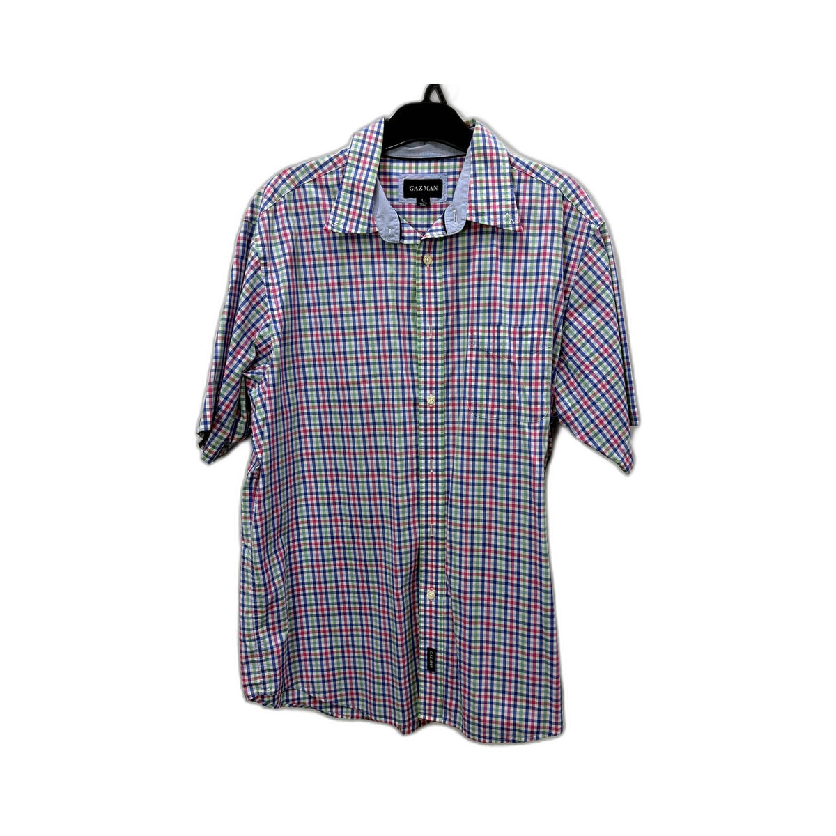 Gazman Mens Multi-Color Plaid Button-Down Casual Cotton Shirt Size L NEW