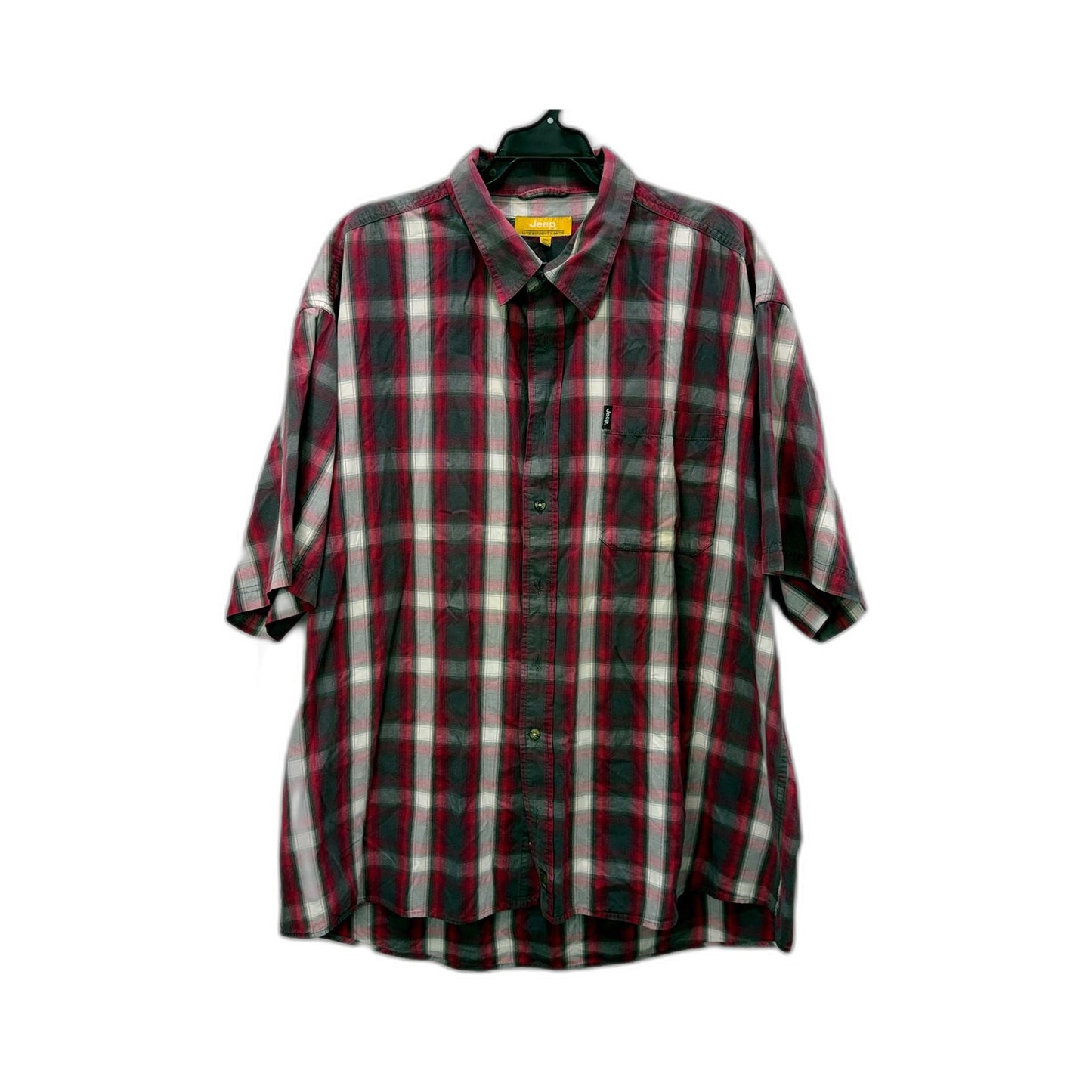 Jeep Mens Plaid Button-Down Shirt Casual Cotton Multi Color Size 2XL