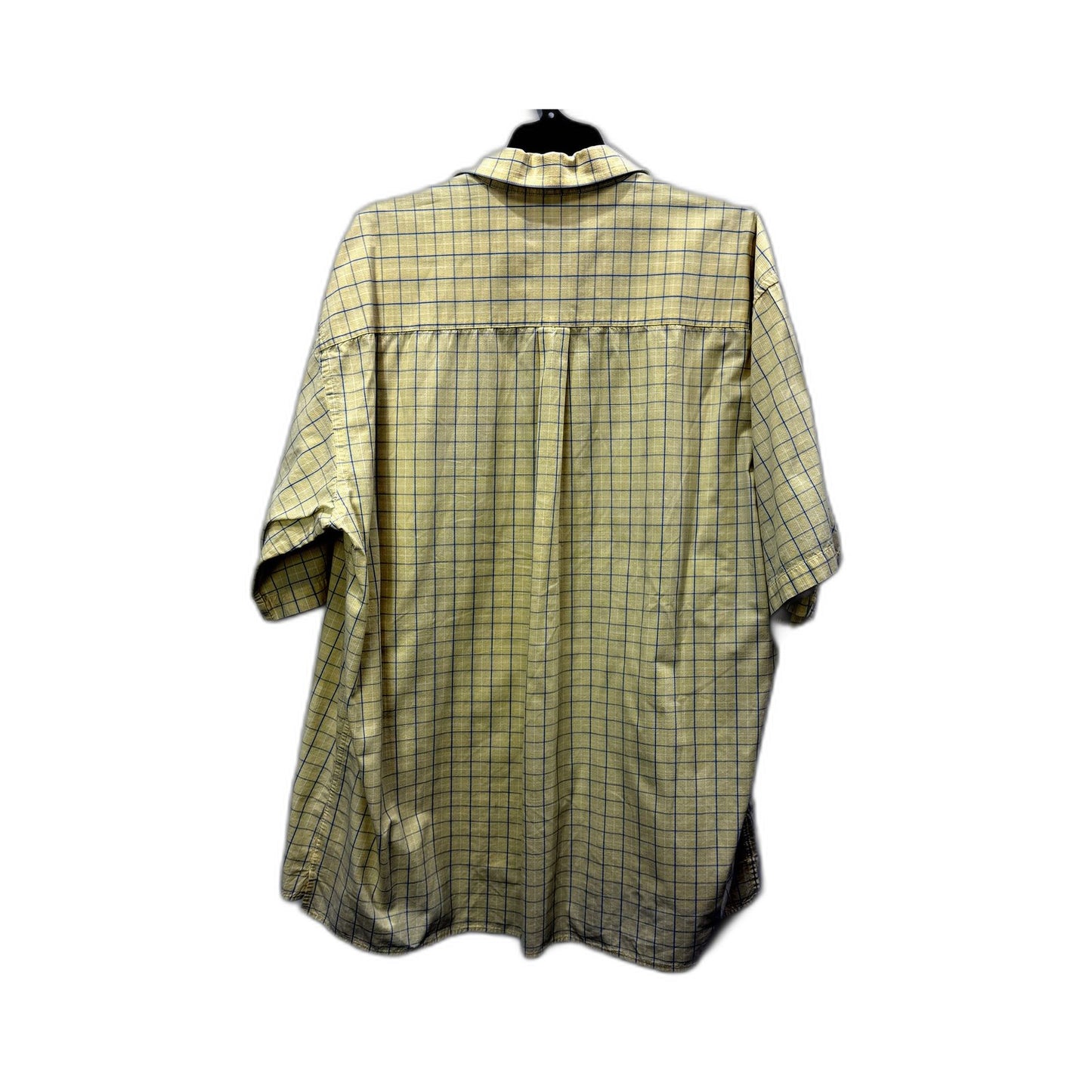 Country Club Mens Plaid Button-Down Shirt Yellow and Blue Vintage Size XXL