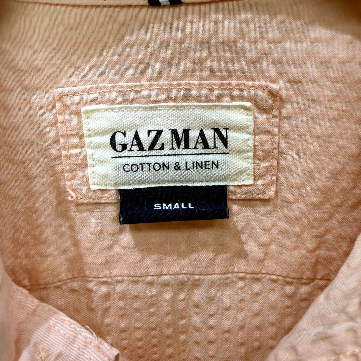 Gazman Mens Button-Down Shirt Casual Lightweight Pink Cotton Linen Size NEW