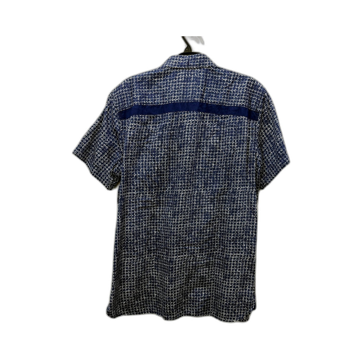 Armani Exchange Mens Button-Down Shirt Casual Cotton Blue and White Size S