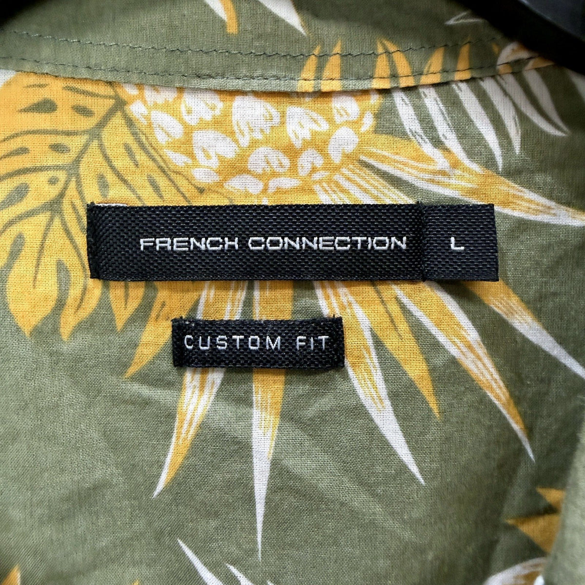 French Connection Mens Tropical Hawaiian Shirt Multi Color Size L NEW