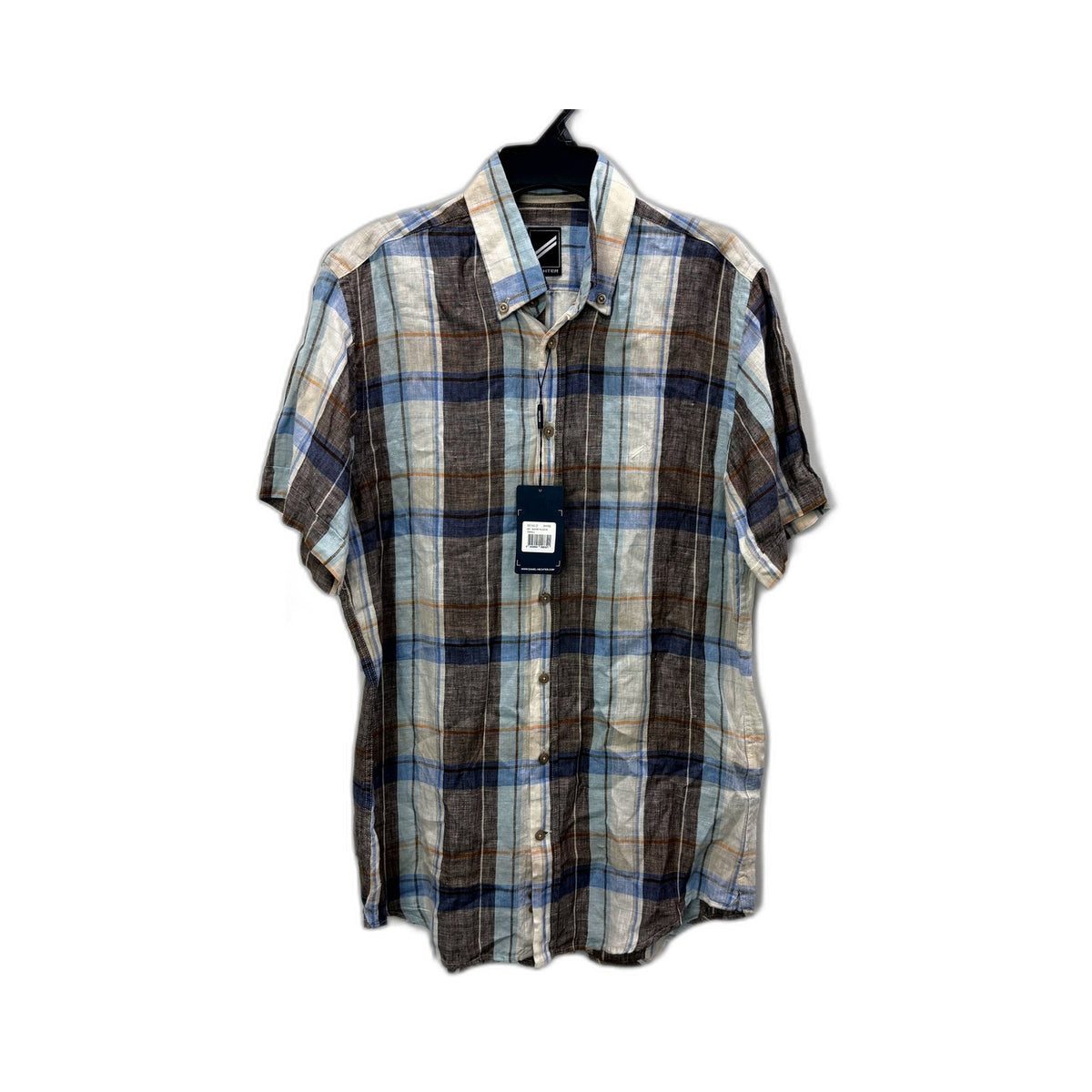 Hechter Mens Button-Down Short Sleeve Plaid Shirt Multi Color Size S NEW