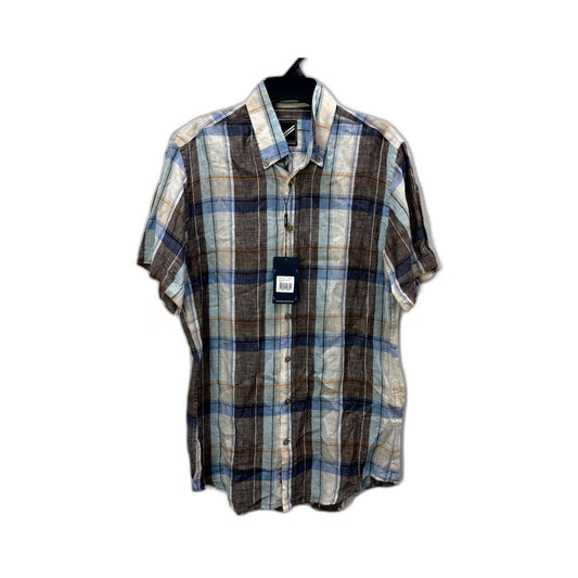 Hechter Mens Button-Down Short Sleeve Plaid Shirt Multi Color Size S NEW