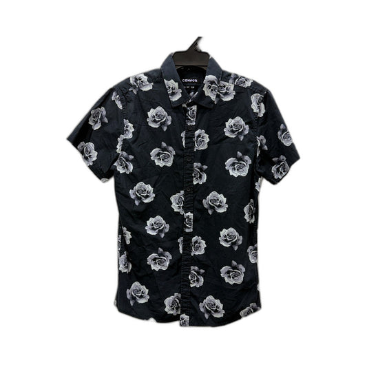 Connor Mens Floral Print Button-Down Shirt Slim Fit Casual Black Size XS NEW