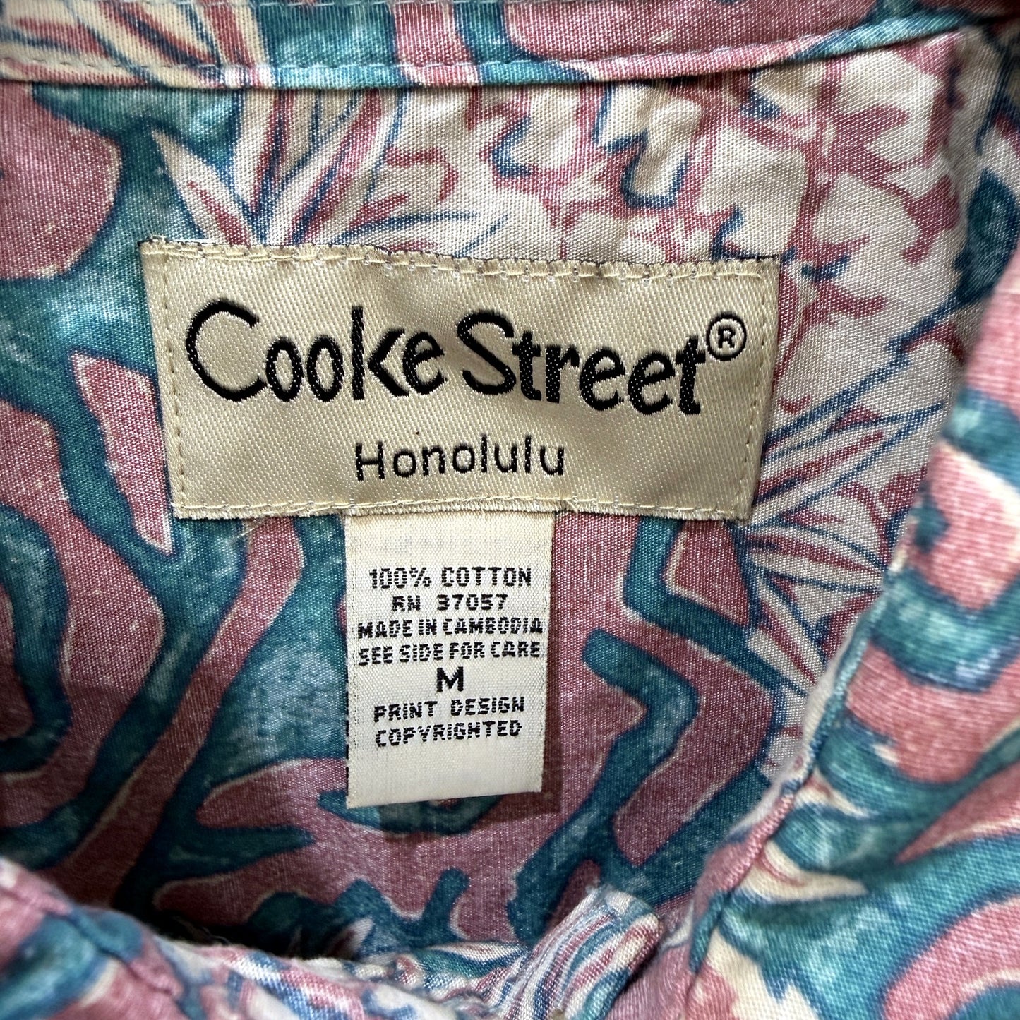 Cooke Street Mens Tropical Pineapple Hawaiian Shirt Vintage Short Sleeve Sz M