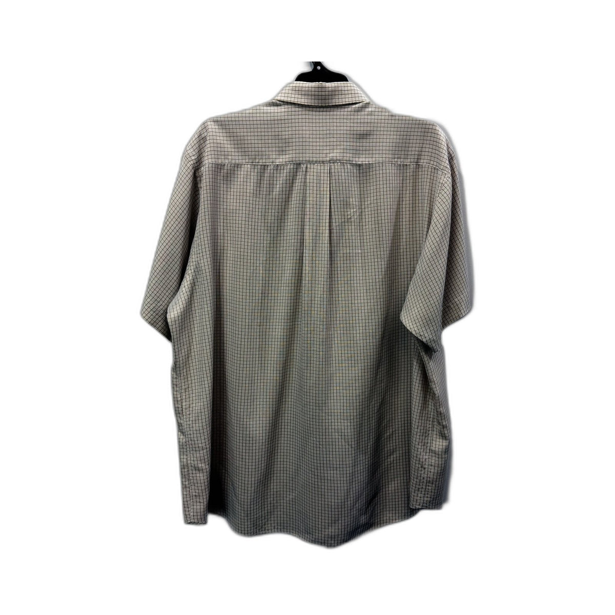 B.CLEMO Mens Button-Down Plaid Shirt in Gray/White Cotton Casual Tops XXL