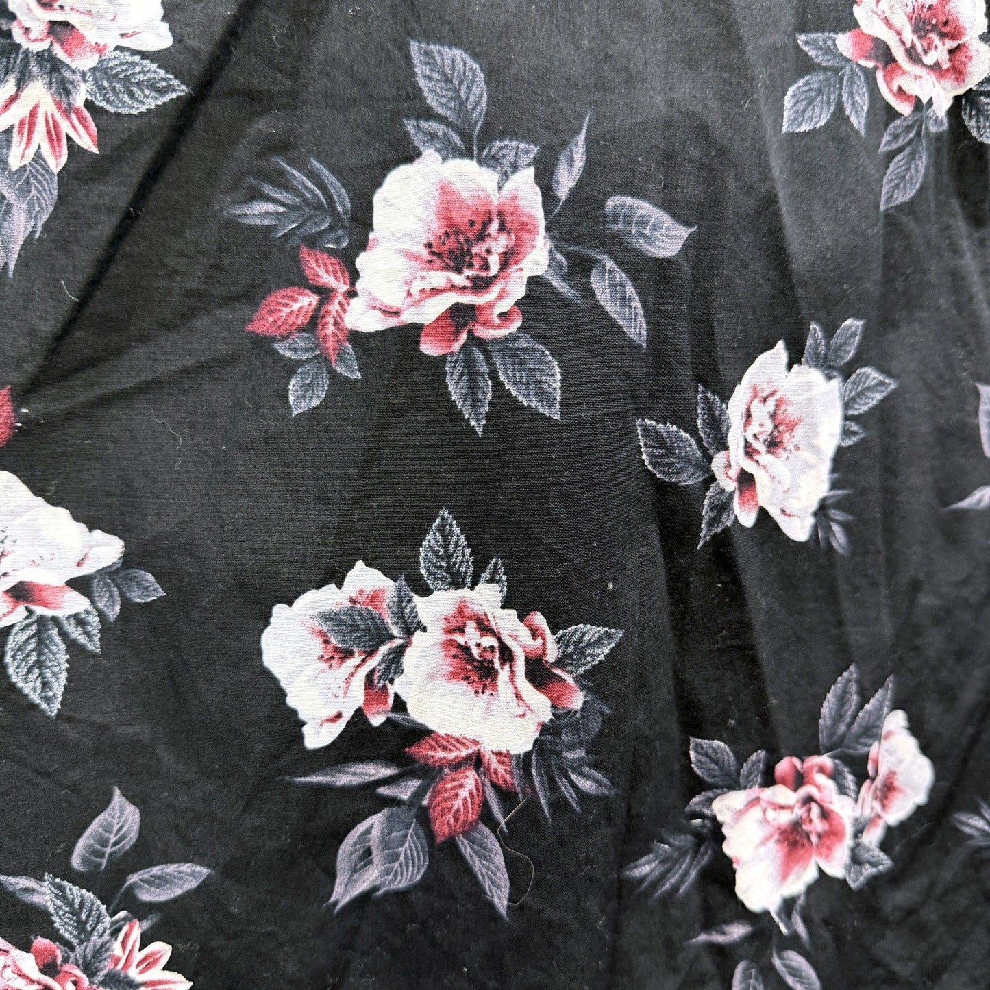 Connor Mens Slim Fit Floral Print Button-Down Shirt Black Sz XS