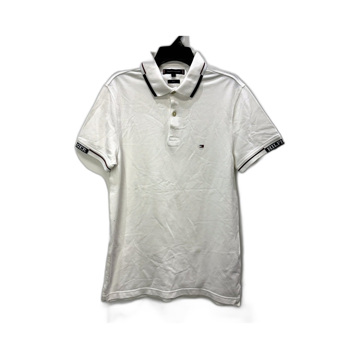 Tommy Hilfiger Mens Classic Polo Shirt Cotton Pique Comfortable White Size S NEW