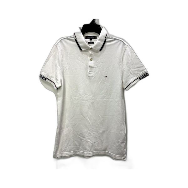 Tommy Hilfiger Mens Classic Polo Shirt Cotton Pique Comfortable White Size S NEW