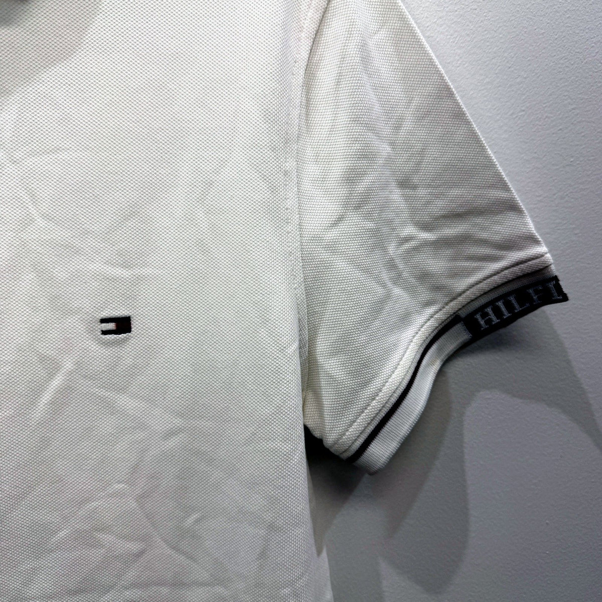 Tommy Hilfiger Mens Classic Polo Shirt Cotton Pique Comfortable White Size S NEW